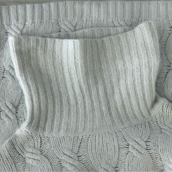 Alexandra Bartlett Wool Sweater Crop Turtle Neck Soft Sky Blue Long Sleeve Sz XL - Picture 6 of 6